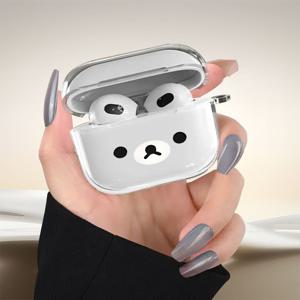 TEMU 귀여운 곰돌이 패턴 for AirPods 케이스 - for AirPods 1/2/3/Pro/Pro2 호환, TPU 소재 가볍고 내구성 좋은 애플 무선 이어폰 커버