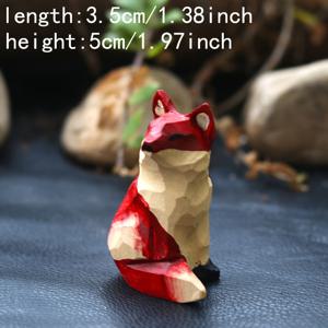 TEMU 1개 수제 목재 레드 폭스 조각상 - 현실적인 레드 폭스 피규어, 귀여운하고 부드러운 동물 장식, 집과 사무실용, 크리스마스, 부활절, 추수감사절 선물에 완벽, 정원, 화분 식물 및 잔디 장식에 적합, 클래식 스타일
