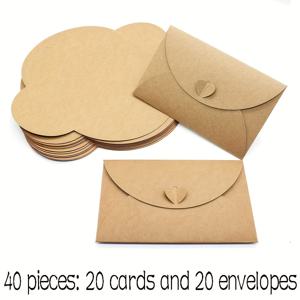 TEMU 크리스마스 결혼식, 생일, 파티 및 모임을 위한 크리스마스 초대장에 적합한 빈티지 크라프트 종이 봉투와 카드 40개 세트. 손으로 쓴 축복을 위한 창의적인 디자인 특징.