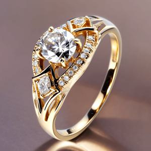 TEMU 고급스럽고 우아한 여성 패션 개성 웨딩 프로미스 약혼 18K 금도금 구리 반지, 라운드 합성 지르코니아, 데일리 연회 축하 휴일 착용, 파티 액세서리, 크리스마스, 설날, 발렌타인데이 기념일 선물, 패션 ,고품질 도금,포프롱 세팅, 링|탄생석