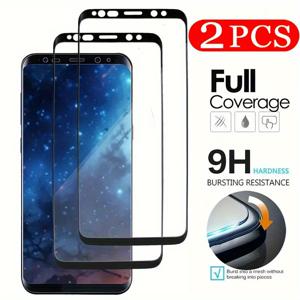 TEMU 2개입 삼성 갤럭시 S8/S8+/S9/S9+ 플러스/S10/노트 8/노트9 호환, 매우 선명하고 스크래치 방지 및 내구성 필름, 9H 경도, 지문 방지, 기포 방지, 낙하 방지, 스크래치 방지, 간편한 설치.