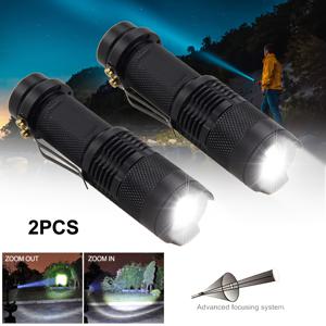 TEMU 휴대용 초고휘도 줌 가능 LED 손전등 2개, 빨간색, 초록색, 흰색 야외 전술 손전등, 3가지 모드 지원. 배터리 미포함, 14500 또는 AA 배터리로 전원 공급 가능, 야간 사냥, 낚시 적합