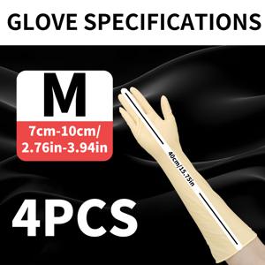 TEMU 16인치 엑스트라 롱 두꺼운 라텍스 장갑, 4/10/20/30개입, 파우더 프리 일회용 라텍스 장갑, 가정 청소, 쓰레기 치우기, 설거지, 네일 아트 및 헤어드레싱, 페인팅에 적합한 일회용 라텍스 장갑