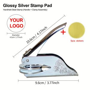 TEMU 맞춤 로고 스탬프, 사각형 및 원형 디자인, 밝은 은색 엠보싱 인감, 회사 로고, 가족 상징, 애완동물 이름 스탬프를 위한 경제적인 선택