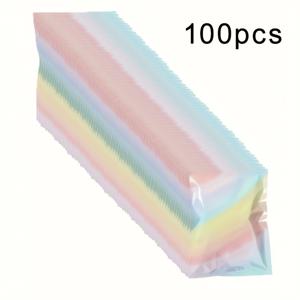 TEMU 양면 무지개 줄무늬 알루미늄 포일 열봉투 - 보석, 사탕 및 소품용 재사용 가능한 프라이버시 블라인드 선물 포장 - 화려한 멀티컬러 플랫 바텀 백, 무지개 선물 가방, 보석 보관, 축제 패키징, 광택 마감