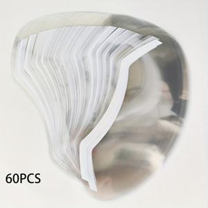 TEMU 60개 일회용 투명 샤워 얼굴 커버 - 방수 및 방진 헤어 & 물 튀김 보호, 무향 플라스틱 페이스 마스크, 탈모 및 지저분함 방지, 헤어컷 액세서리, 투명 디자인, 위생적 설계, 가벼운 보호, 미용 전문가용