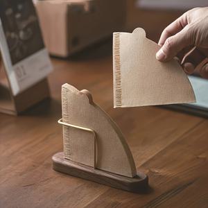 TEMU 우아한 목재와 황동 커피 필터 스탠드: 월넛 커피 필터 페이퍼 스탠드, 탁상용 스탠딩 스탠드, 탁상 수납 랙, 사무실, 카페, 캠핑, 레스토랑에 적합, 커피 메쉬 홀더, 스탠딩 선반