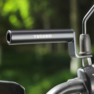 TEMU 토수오드 핸들바 익스텐션 브래킷 - 미러, 조명 및 스피드미터용 조절 가능한 클램프 마운트, 내구성 있는 블랙 메탈 구조, 안전한 그립 디자인, 미러 마운트, 슬림한 메탈릭 마감, 견고한 구조