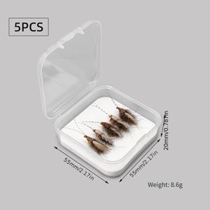 TEMU 캐디스 성충 플라이 루어 - 송어, 연어, 파이크, 베스 낚시용