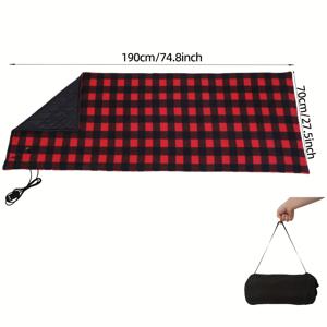 TEMU 온열 침낭 패드, 보관 가방이 있는 온열 침낭 라이너, 다양한 USB 전원 지원, 6개의 온열 구역, 전기 담요 침낭 히터, 성인 백패킹, 텐트 캠핑 및 하이킹에 적합, 190X70Cm/74.8X27.5 I