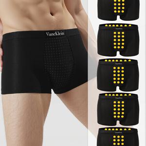 TEMU 바이앤 클린 남성용 자기 마사지 복서 브리프 5팩 - 블랙 U자형 내부 프레임, 일상 및 스포츠용 스트레치 언더웨어, 마사지 기술 적용 (5팩 세트) - 라이프스타일을 위한 논-브리프