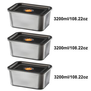 TEMU 3세트 누수 방지 스테인리스 스틸 식품 보관 용기, 재사용 가능하고 쌓을 수 있는 내구성 있는 밀폐 주방용 과일, 고기, 채소 보관 - 세척이 쉬운 모던 디자인, 팬트리, 냉장고, 냉동고 및 식사 준비에 완벽