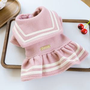 TEMU 애완동물 의류, 핑크색 인조 트위드 가을/겨울 드레스, 따뜻하고 편안한 애완동물 의류, 행복한 작은 강아지에게 완벽|강아지옷