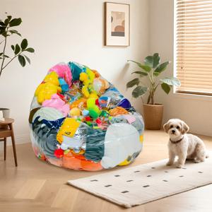 TEMU 대용량 투명 장난감 보관함 - 다용도 (커버만 해당, 실물 없음) 세탁 가능한 튼튼한 소재 대용량 PVC 소파 보관함, 가정 정리 용품