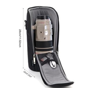 TEMU 렌즈 직경 및 높이 12 x 27cm 이하용 렌즈 가방, 대형 개구부 렌즈 튜브, 두꺼운 보호 보관 가방, 렌즈 액세서리, 어깨끈이 있는 보호 케이스