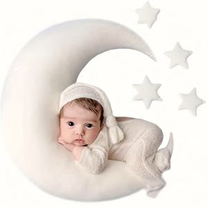 TEMU 아기와 별이 있는 플란넬 베개 5개 세트, 신생아 사진 촬영용 신기한 베개, 남아와 여아를 위한 이상적인 소품, 베이비 샤워 장식 및 부활절 선물로 완벽