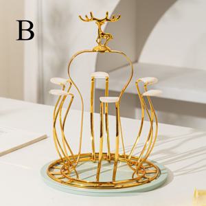 TEMU 대용량 역전 컵 건조대, 철제 재질, 컵 및 물병 정리에 적합한 디자인. 유리 커피 머그 건조에 이상적이며 가정 주방 또는 바 장식에 적합합니다.