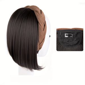 TEMU 일본 및 한국 스타일의 헤어밴드가 있는 원피스 가발, 흰머리 커버 및 볼륨 추가 디자인, 젊은 느낌에 완벽