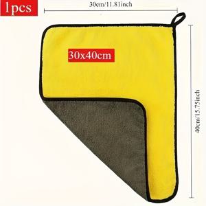 TEMU 초흡수 마이크로파이버 세차 타월 - 초대형 사이즈, 두꺼운 플러시 디테일 폴리싱 천, 자동차 관리 및 가정 청소에 적합