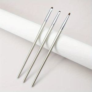 TEMU 1세트 소형 아이섀도우 브러시, ABS 플라스틱 핸들, 천연 말털과 나일론 브러시 헤드, 디테일 블렌딩 스모키 아이 메이크업용, 모든 피부 타입에 적합