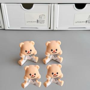 TEMU 귀여운 곰 모양 두꺼운 PVC 충격 방지 코너 가드, 접착식 뒷면. 문, 테이블, 캐비닛에 적합. 부드러운 모서리 보호대, 충격 방지 안전 스티커