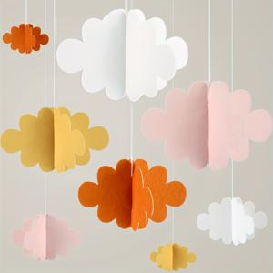 TEMU 8개 세트 클래스룸 3D 구름 장식 천장 파티 장식 인공 구름 오너먼트 천장 벽 장식 생일 결혼식 베이비 샤워 유치원 어린이 방용 (사랑스러운, 멀티컬러)