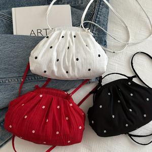 TEMU 트렌디한 도트 프릴 고퀄리티 쉘 크로스백|크로스백|여행용크로스백|에코백