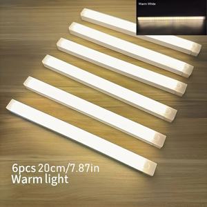 TEMU 크리스마스용 LED 라이트 바 6개 세트, 30/19.99cm, USB 마그네틱 마운팅, 화이트 또는 웜 라이트 색상, 가정 옷장, 주방, 계단 및 캐비닛에 적합