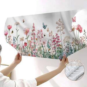 TEMU 벽걸이/매달이 커버 - 새, 꽃, 패턴 디자인 - 에어컨 먼지 방지, 장식용 냉방기기 커버, 대부분의 기기와 호환, 2D 평면 설치|실외기없는에어컨|에어컨커버