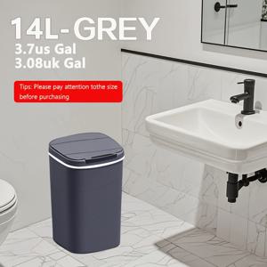 TEMU 3.76 갤런 / 4.76 갤런 스마트 센서 휴지통: 적외선 센서, 무소음 뚜껑, 터치리스 작동 지원, AA 배터리 사용 (배터리 미포함), 모던 디자인, 가정/사무실/욕실/주방 사용에 적합|쓰레기통
