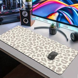 TEMU XL/XXL 컴퓨터 키보드 및 마우스 패드, 베이지 및 브라운 프린트 패턴, 회색 - 사무실, 가정 및 게이밍 세트의 헤비 듀티 표면에 적합 - 게이머, 학생 및 전문가를 위한 이상적인 생일 선물 - PC, 노트북과 호환
