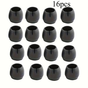 TEMU 플라스틱 의자 다리 캡 16개입 - 광택 금속 표면 바닥 보호대, 부드러운 펠트 패드 포함, 원형 및 사각 가구 다리에 적합, 스크래치 방지 및 소음 감소를 위해 설계됨, 의자, 테이블, 책상, 다리 바닥 보호대에 이상적
