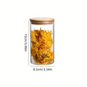 TEMU 1개 대형 입구 라운드 유리 보관 용기 플립탑 뚜껑 - 고강도 보로실리케이트 유리 팬트리 용기, 커피콩, 향신료, 건조 식품용 - 밀폐, 내열, 팬트리 정리용 용기 (8.5cm x|커피