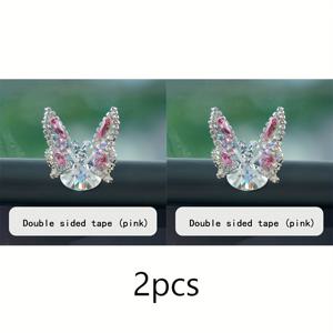 TEMU 아트 움직이는 나비 자동차 장식 2개 세트 - 장식의 반짝이는 범용 디자인, 생생한 보라색/파란색/분홍색 보석 특징, 고급 자동차 내부 액세서리용 접착 설치.