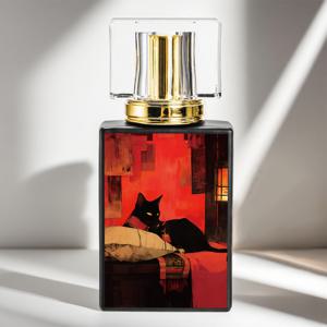 TEMU 30ml 고급 블랙 유리 향수병 1개입. 페인팅 디자인으로 리필 가능하며 누출 방지 기능이 있어 향수 또는 에센셜 오일 휴대에 적합합니다. 남녀 모두를 위한 고급 선물 옵션입니다.