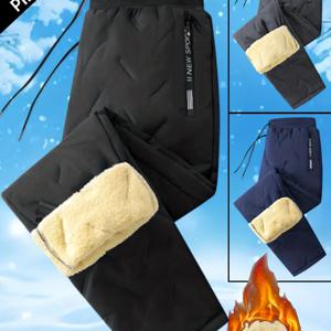 TEMU 남성용 헤비듀티 겨울 팬츠 - 플로킹/게이터 스타일 하단 다리, 두꺼운 보온 스키, 스노보드, 하이킹, 캠핑 및 아웃도어 활동용 - 루즈핏 레그 디자인 (벨트 루프/포켓 없음)|남자바지