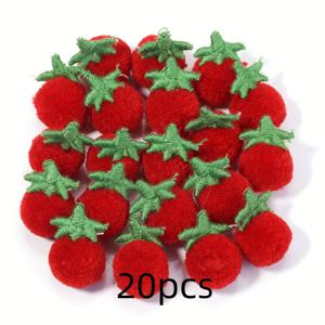 TEMU 20개/팩 카툰 컬러풀 플러시 과일 모양 DIY 액세서리, 귀여운 헤어클립, 헤어밴드, 귀걸이, 모자 장식용 공예 소품