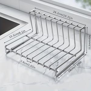 TEMU 1개 중형 스테인리스 스틸 식기 건조대 - 5/9단 선반, 녹 방지, 공간 절약형 카운터탑 정리대 - 그릇, 주방용품, 냄비, 팬, 유리잔용 - 현대식 주방, 싱크대 또는 스토브 주변용 식기 건조대|식기건조대|사각싱크볼|식기건조기
