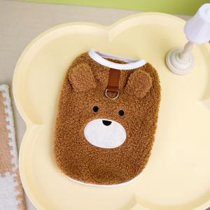 TEMU 24개 삼각형 곰 스웨터, 겨울용 강아지 따뜻한 옷, 애완견 의류, 중형견 옷, 동물 코스튬, 고양이 양면 조끼, 부드럽고 편안한 캐주얼 과일 스웨터, 강아지 스웨트셔츠, 신상 가을 겨울 동물 의류|강아지옷