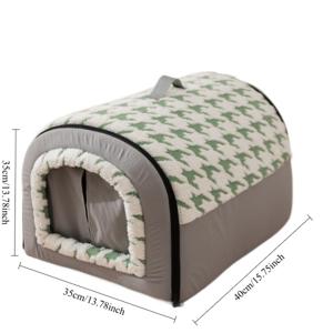 TEMU 1개 부활절 해피 펫 하우스 | 두꺼운 따뜻한 소재, 실용성과 미적 감각을 갖춘 아치형 디자인, 다양한 반려동물 크기에 적합한 넓은 공간, 간편한 청소를 위한 탈착식 워셔블 패딩, 포근한 포장용 부드러운 안감, 휴식에 이상적