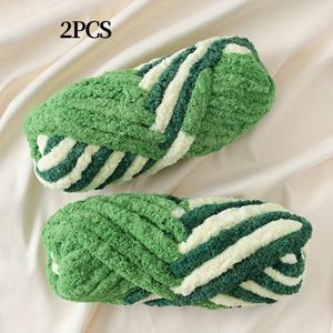 TEMU 그라데이션 염색 2개 세트 / 480G 초고밀도 고양이 꼬리 얀, 푹신하고 부드러운 플러시 초대형 얀, 손가락 얀 셰닐 얀, 손뜨개질 고양이 침대, 쿠션, 담요, 모자, 스카프 등에 적합