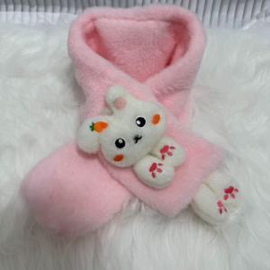 TEMU 20251개 귀여운 토끼 스카프 - 부드럽고 따뜻한 겨울 후드 액세서리, 100% 소재, 손세탁 가능, 신축성 없음, 토끼 귀와 꼬리가 있는 디자인, 바람이 불고 추운 날씨에 적합, 토끼 스타일에 완벽 (신축성 없음)