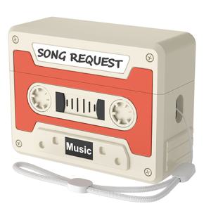 TEMU 귀여운 레트로 테이프 레코더 실리콘 케이스 (Apple Airpods 3/4 & Airpods Pro/Pro 2 호환) | 오렌지, 라이트 그레이 색상, 가벼움, 미끄럼 방지, 부드러움