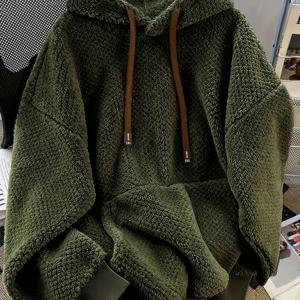 TEMU 2025년 가을/겨울 신상 고급 니치 플리스 안감 후드 스웨트셔츠