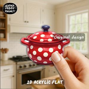 TEMU 원피스 애니메이션 테마 빨간색 냄비 자석 1개 - 3.15인치 광택 아크릴 및 고무 소프트 냉장고 자석, 눈에 띄는 흰색 원형 디자인, 만화 애호가를 위한 완벽한 선택. 주방 장식에 이상적이며, 크리스마스 선물로도 매력적입니다.