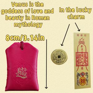 TEMU 빨간색과 금색의 사랑의 부적 지갑 - 여성용으로 금전적 번영과 행운을 상징하는 컴팩트한 액세서리. 전통 중국 디자인과 돈과 사랑하는 사람들을 보호하는 질감 있는 원단이 특징입니다.