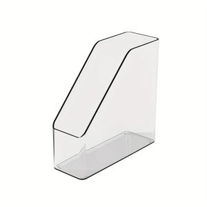 TEMU 1/2/3/4개 세트 모던 화이트 투명 플라스틱 매거진 & 책 파일 홀더 정리함 - 서랍형 선반 포함, 내구성 있는 홈 오피스용 보관함, 책상 또는 선반용 - 쉽게 접근 가능한 문서 정리함 (라벨링 불필요)