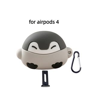 TEMU [3개 세트] 3D 귀여운 펭귄 디자인 카툰 에어팟 케이스 세트, Pro3/Pro2/Pro 및 4/3/2/1 모델 호환. 패셔너블하고 미니멀한 아트 스타일 이어폰 커버링 키트 (케이스 + 안티드롭 클립 & 탈거 도구 포함)