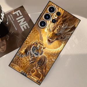 TEMU 휴대폰 케이스 - 삼성 갤럭시 노트 20 울트라, S25 울트라, S24, S25 엣지, S10, S9, S20, S22 플러스, S21 FE, 노트 10, 노트 9 및 S23 울트라와 호환되는 휴대폰 케이스, 멋진 호랑이와 용 디자인|S21케이스|S22케이스
