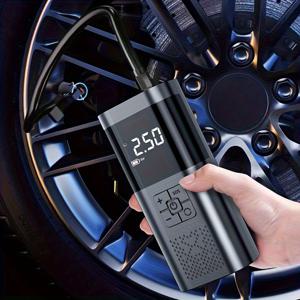 TEMU 휴대용 타이어 공기 주입기 - 3배 빠른 150 PSI 자동차 타이어 에어 컴프레서, 압력계 및 LED 조명이 있는 무선 차량용 타이어 펌프 - 자동 전원 차단 전동 에어 펌프, 자동차, , 자전거, 공용